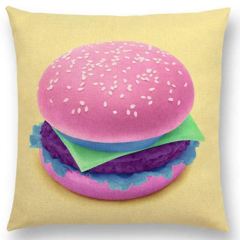 Розовая мечта красочная фантазия сексуальный декор диван наволочка кит фламинго кошка гамбургер пончик наволочка
