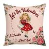 Valentine's Day Pillow Case Home Illustration Decoration Living Room Sofa Cushion Cover Linen Digital Letter Printing