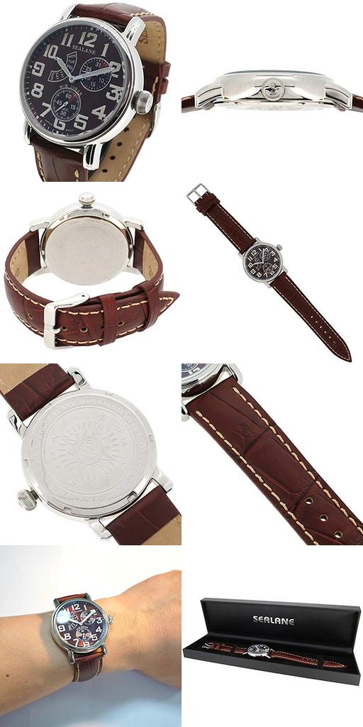 Часы SEALANE серии SE14 из натуральной коровьей кожи с ремешком [Sealane] (коричневый) SE14-BR Мужской