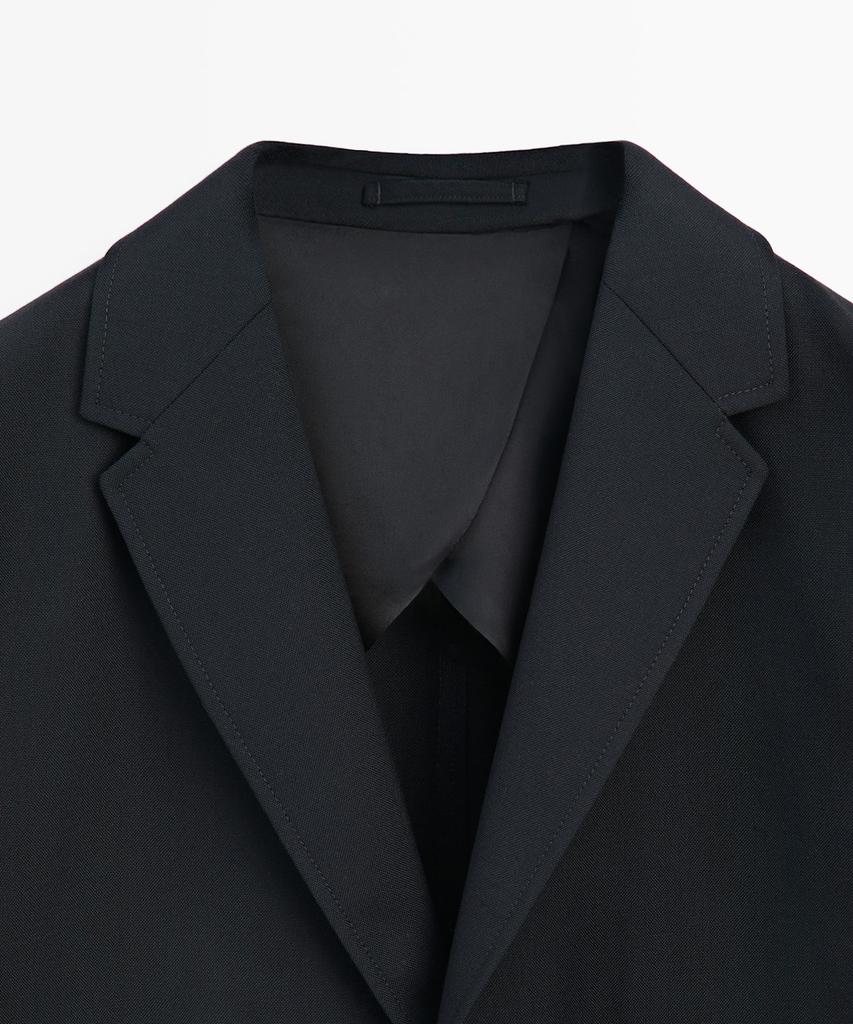 Massimo Dutti Cool Wool Textured Blazer