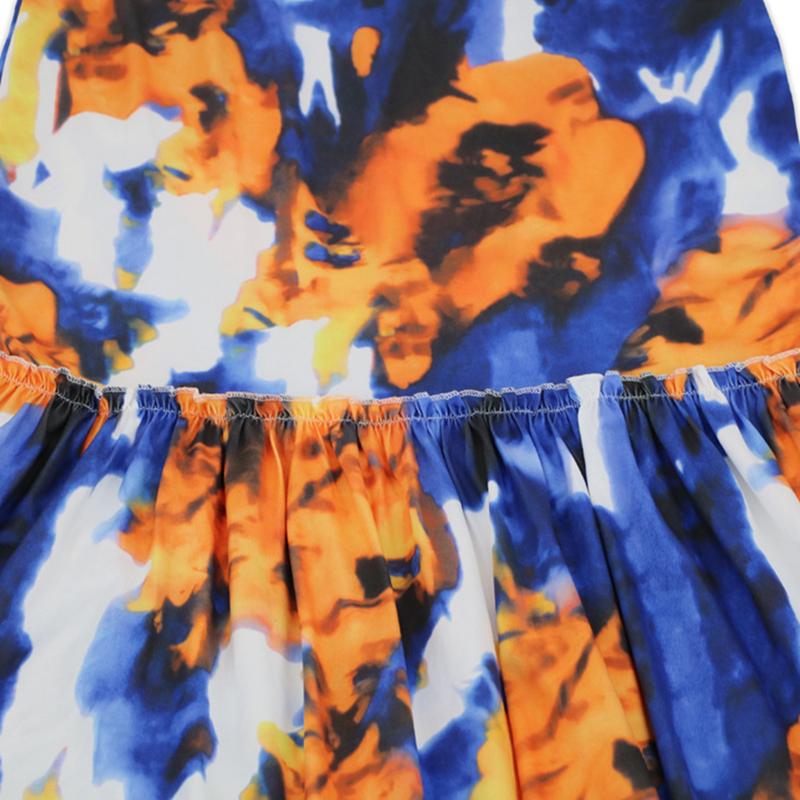 Женское богемное платье с принтом, висящий на шее, топ, бедра, завернутый в рыбий хвост, комплект из двух предметов