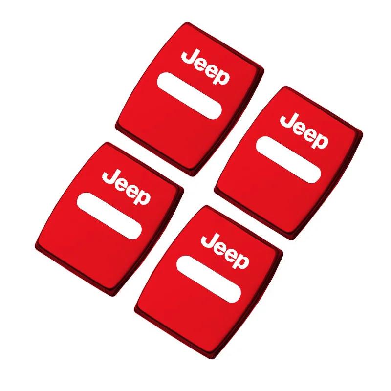 Для Jeep 4 шт. Накладки на замки дверей автомобиля Колпачки из нержавеющей стали Автоаксессуары Для Jeep Grand Cherokee Wrangler JK Gladiator Compass
