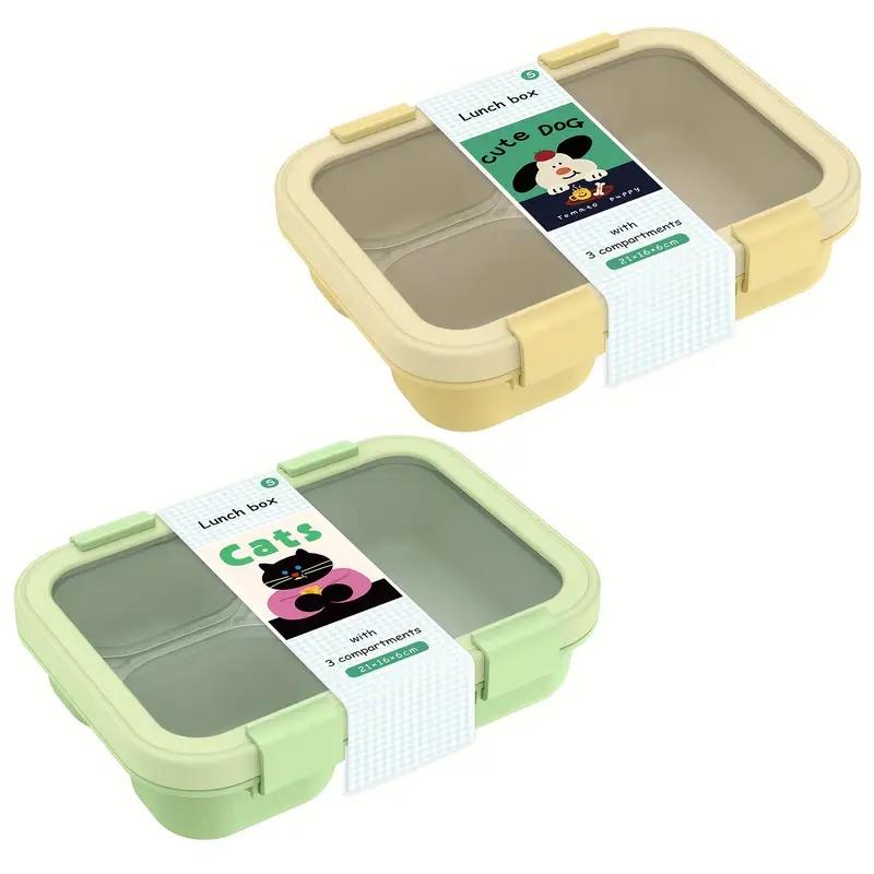 Непротекаемый ланч-бокс бенто для хранения еды с штабелируемым дизайном, ручками для переноски, для офиса, школы, для кухни, для использования в ресторане, ланч-бокс