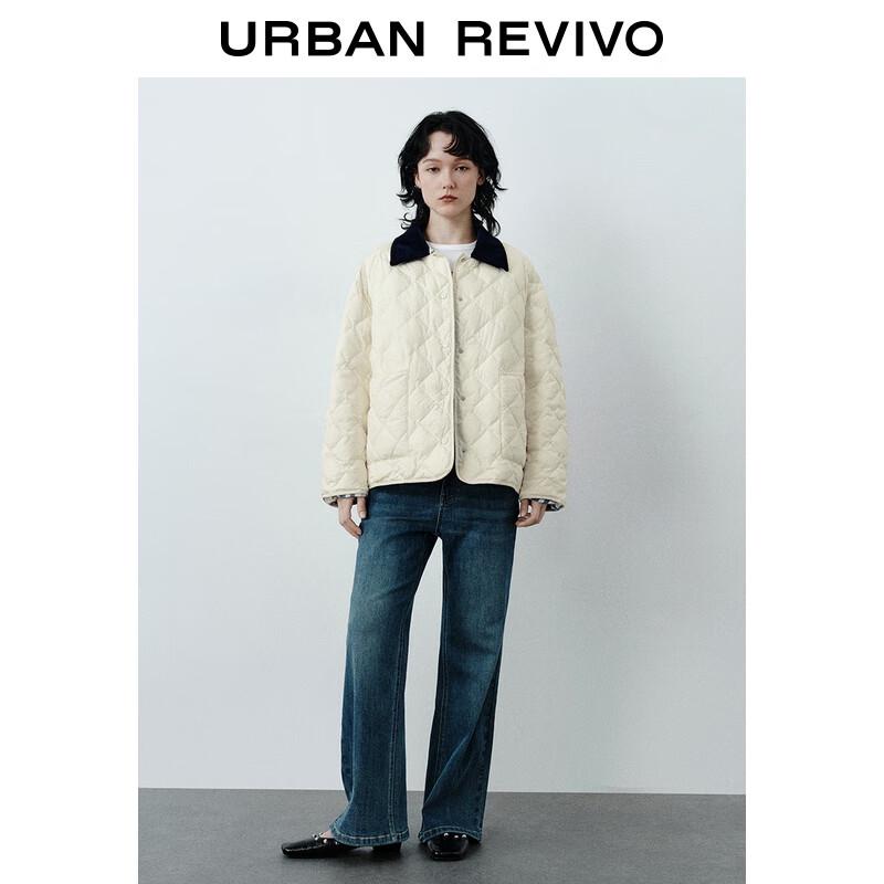 UR Women's Contrast Lapel Quilted Down Jacket