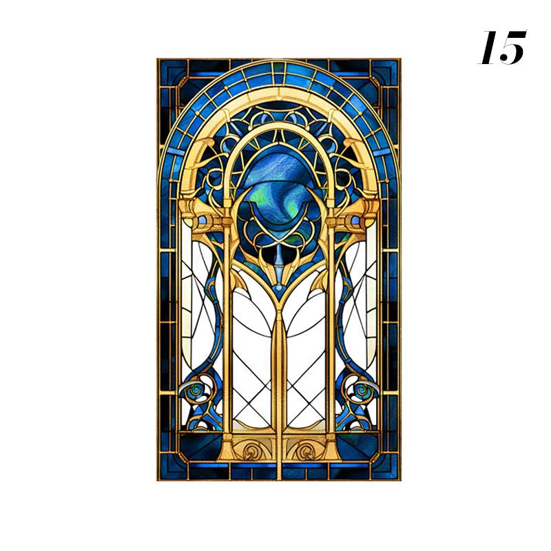 Ретро Арт-стекло Пленка Европейский стиль Витраж Церковное искусство Приватность Окна Наклейки Непрозрачный Отель Клуб Веранда Окно Декор Пленка