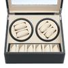 PU Leather Automatic 4+6 Watch Winder Rotator Storage Case Display Box Organizer Silent Operation Automatic Rotation