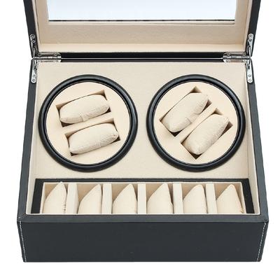 Автоматическая намотка часов из искусственной кожи 4 + 6, чехол для хранения, витрина, органайзер, бесшумная работа, автоматическое вращение