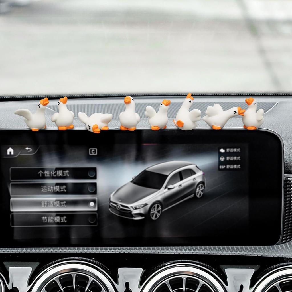 Смешной гусь, аксессуары для приборной панели автомобиля, милые автомобильные аксессуары для женщин, мини-фигурка гуся для автомобиля, дома, рабочего стола