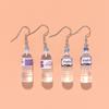 Creative Resin Mineral Water Bottle Dangle Earrings for Women