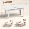 Extendable Oval Dining Table for 4-6, Modern Expandable Kitchen Table, Round Edges, White