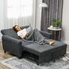 Clic Clac Sofa Bed with Backrest Adjustable on 3 Levels, in Velvet-Effect Fabric, 148x87x88 cm, Grey