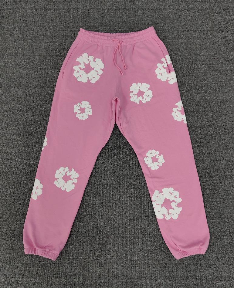 Худи из плотного хлопкового денима с цветочным принтом - Модная американская уличная куртка для мужчин