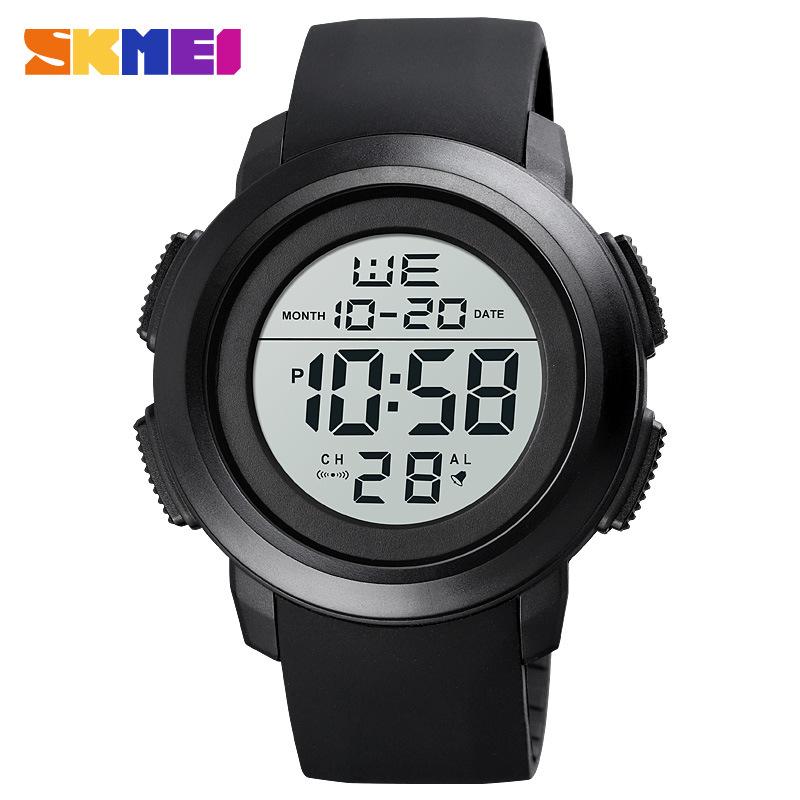 Moment Beauty Skmei Fashion Multi-functional Student Sports Watch, Waterproof Large Dial Silicone Strap Men's Electronic Watch