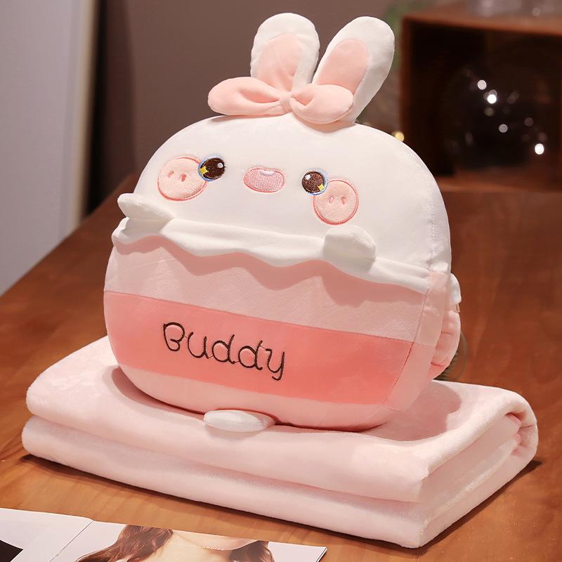 Подушка-одеяло 3 в 1 с рисунком: Грелка для рук, поддержка талии и одеяло для сна в офисе или на диване