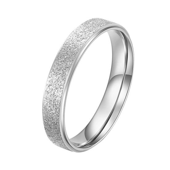 Glitter Matte Slim Band Titanium Steel Finger Ring Bridal Wedding Jewelry Gift