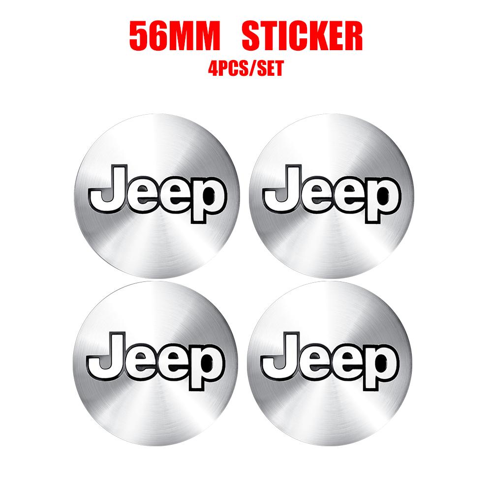 4pcs 56/60mm Wheel Hub Caps Sticker Car Emblem Badge Decoration For Jeep jk Compass Renegade Cherokee Gladiator Patriot Liberty