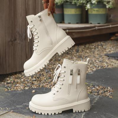 Бархатные ботинки Мартина на двойной молнии для женской осенне-зимней коллекции, новые теплые ботильоны на толстой подошве большого размера для женщин