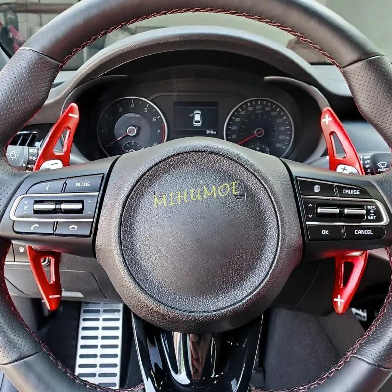 For 2018- Kia Stinger (CK) Red Aluminum Alloy Car Shift Paddle Steering Wheel Paddles Extension Interior Trims