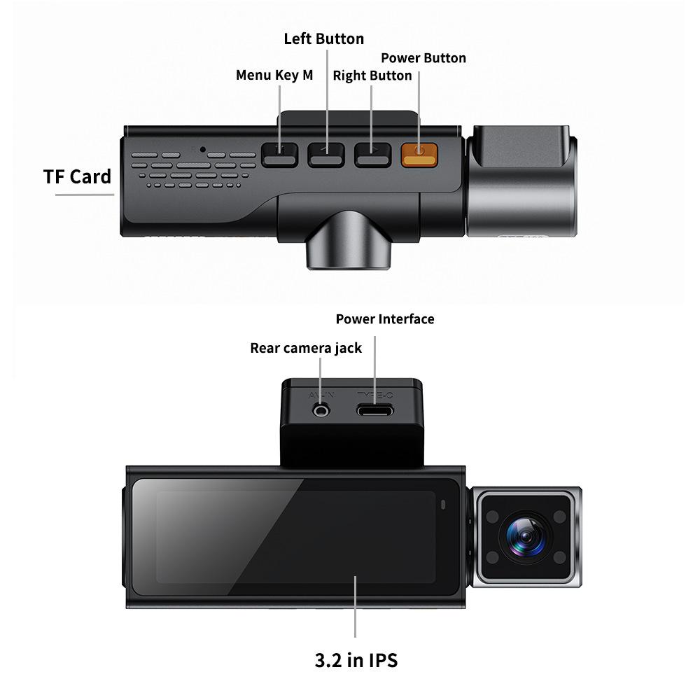 2/3-канальная автомобильная видеокамера, UHD 4K камера высокого разрешения с GPS и WiFi, автомобильный видеорегистратор