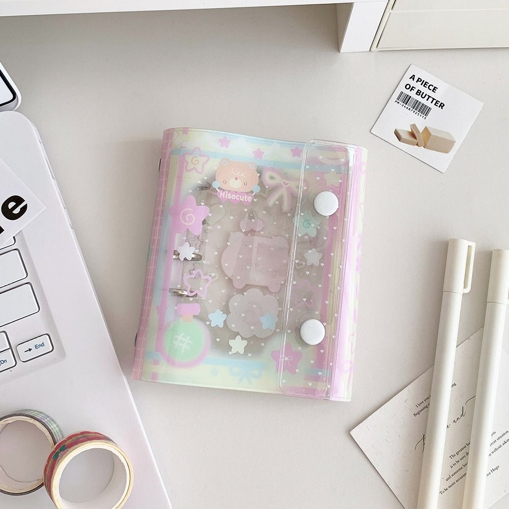 Cartoon Transparent Binder PVC Photo Storage Book Gift Yearly Daily Weekly Notepad