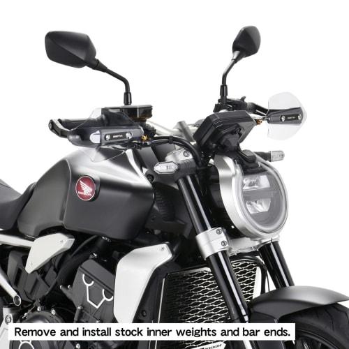 ZETA RACING Sonic Hand Guard PC Protector Kit Universal Type Compatible with Hollow Handlebars (13.5mm-14.5mm/17.5mm-18.5mm) Forged Bar End Installati