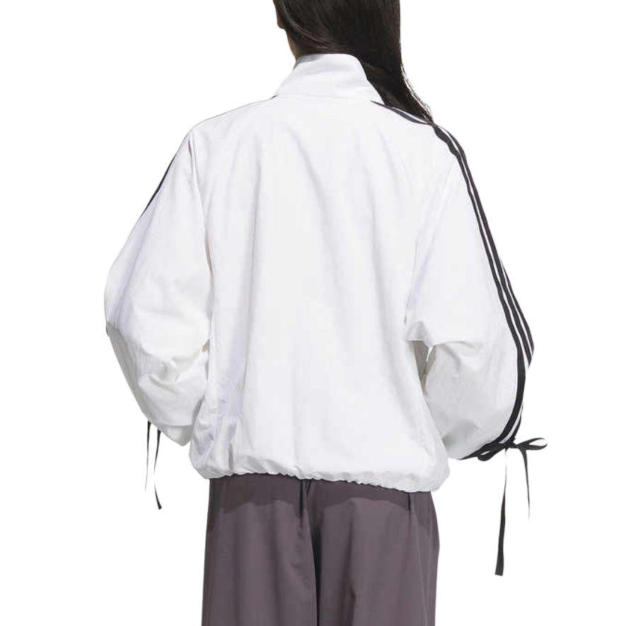 Adidas Куртка женская с бантом и тремя полосками, свободная, дышащая, удобная, мягкая, приятная для кожи, белая JY5651
