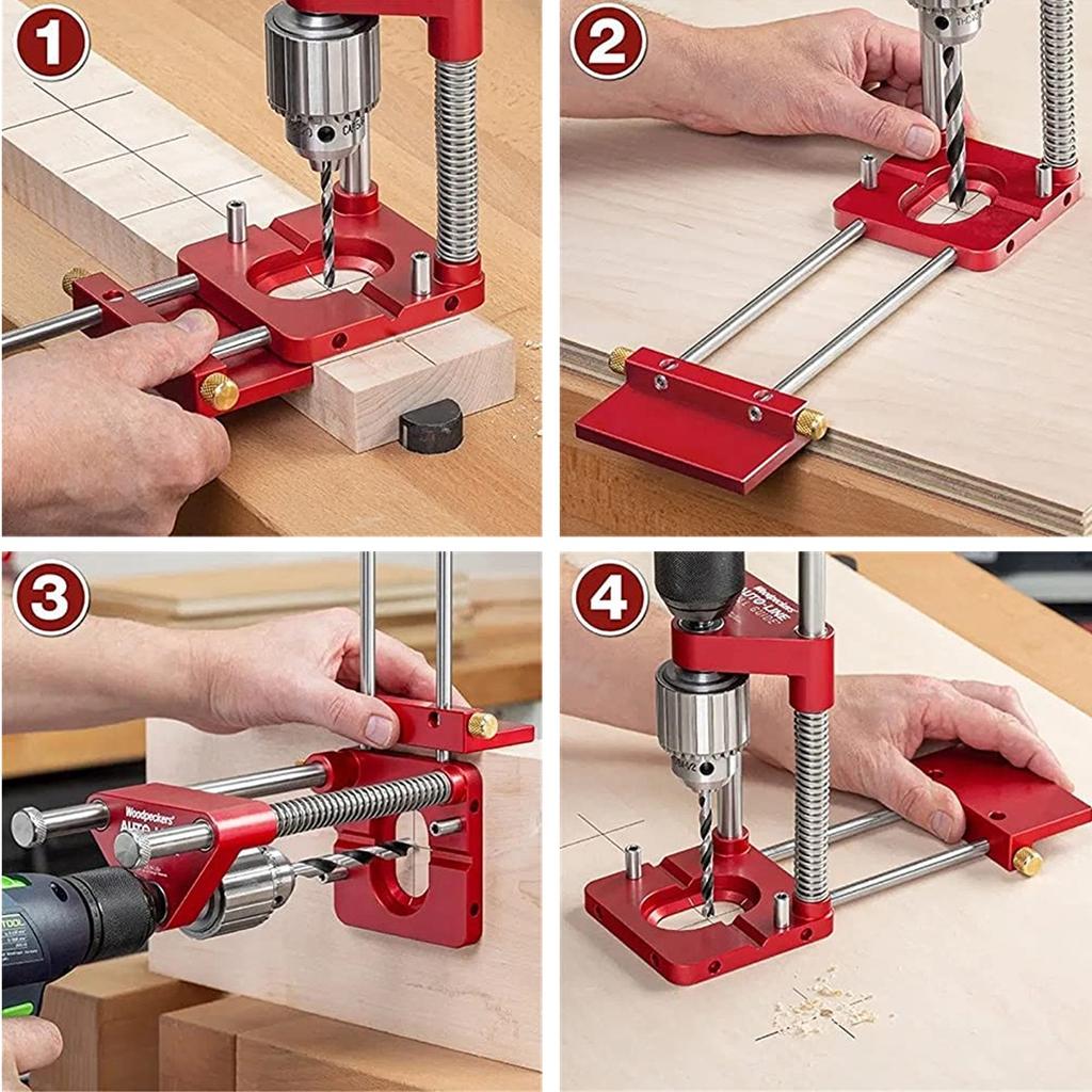 Drill Locator Hole Drill Guide Dowel Jig Convenient Labor Saving Plastic Steel Woodworking Drilling Template Guide Tool for Home