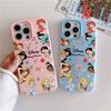 Модный чехол для телефона Disney Princess для iPhone 17 AIR 16 15 14 13 12 11 Pro Max Plus Матовый чехол с покрытием, имитирующим кожу