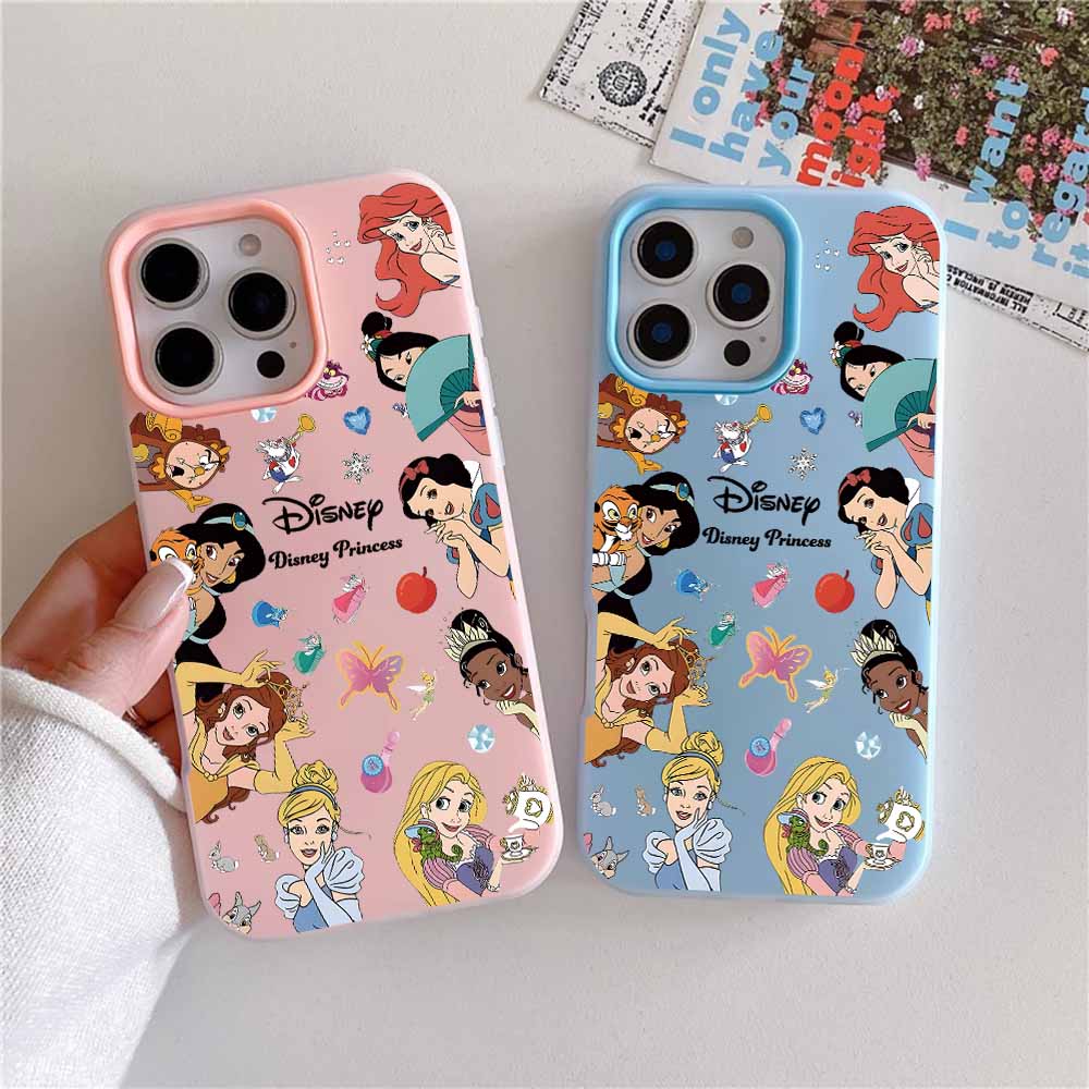 Модный чехол для телефона Disney Princess для iPhone 17 AIR 16 15 14 13 12 11 Pro Max Plus Матовый чехол с покрытием, имитирующим кожу