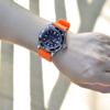 Rubber Strap Silicone 14mm Waterproof Watch Replacement Strap Quick Release Rubber Watch Band Buckle [WOCCI] Orange/Black