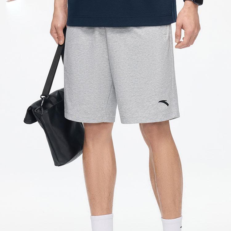 Anta Solid Color Mid Waist Breathable Casual Shorts Men Shorts Gray 952427310-1