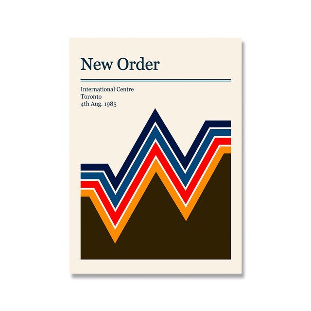 Винтажный постер панк-группы, абстрактное минималистское искусство, эстамп, говорящая голова, портрет, холст, живопись, геометрическая музыка