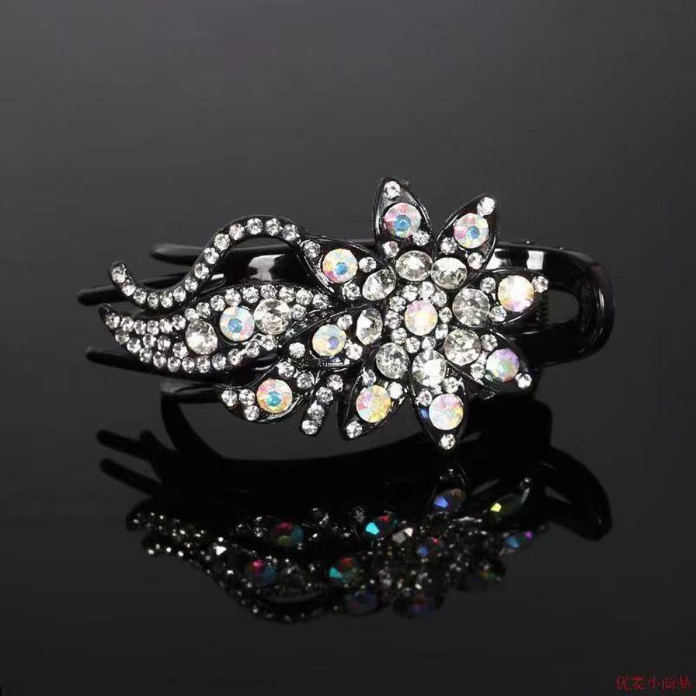 Lesklé drahokamy Vlásenka Květinový list Kachní zobák Vlasové drápky Retro sponky do vlasů Příslušenství pro ženy