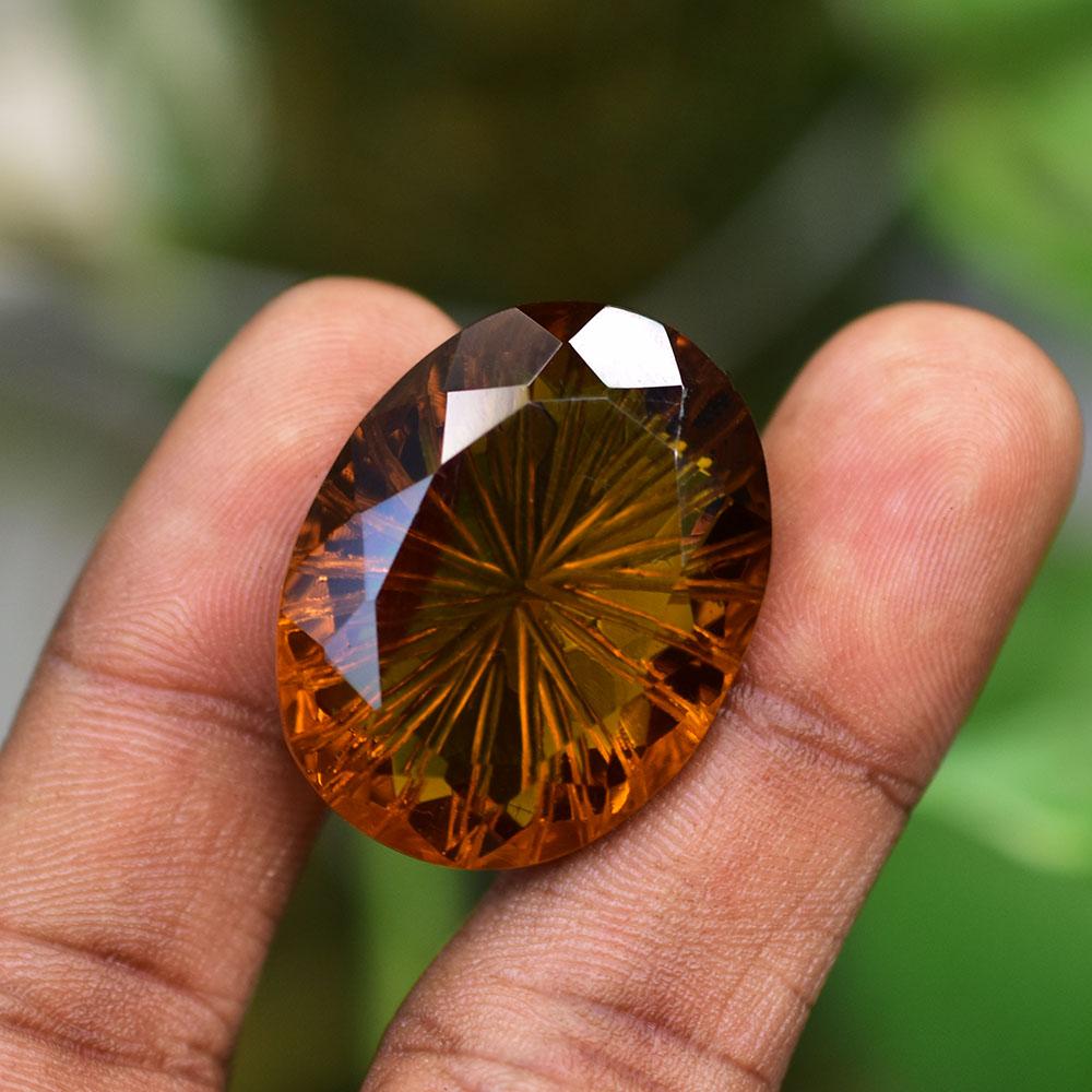 Natural Orange Sapphire Loose Gemstone 53.45 ct Oval Cut September Birthstone for Gem Collections