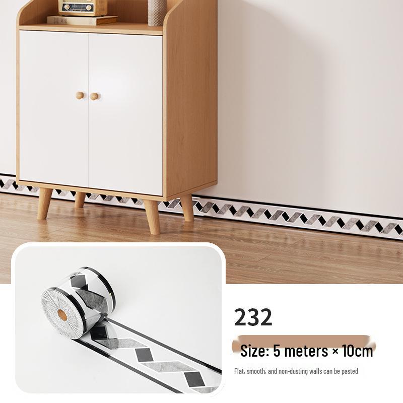 Самоклеящийся рулон настенных стикеров 10 см x 5 м: Плиточный плинтус и угловое оформление