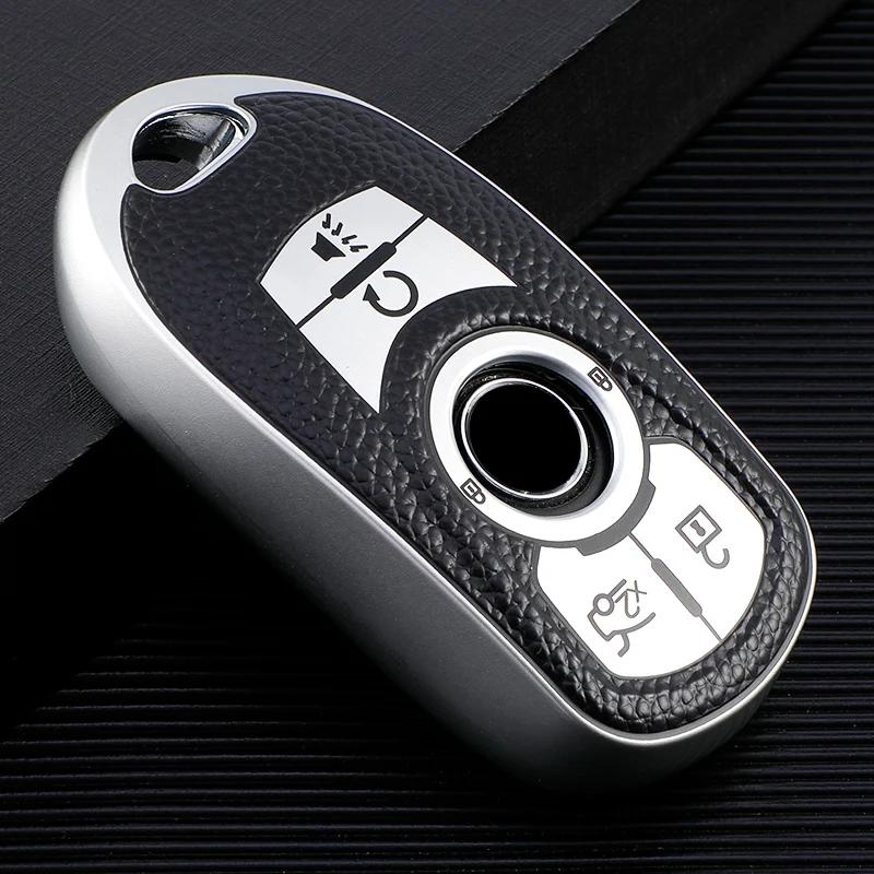 Car Key Cover Bag Case Shell Protector Keychain for Buick Encore Envision Car Excelle Lacrosse Regal Verano GX GL6 Leather TPU