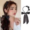Повязка на голову с кружевным шелковым шарфом, милая повязка для девочек, корейские аксессуары для волос, повязка с бантом