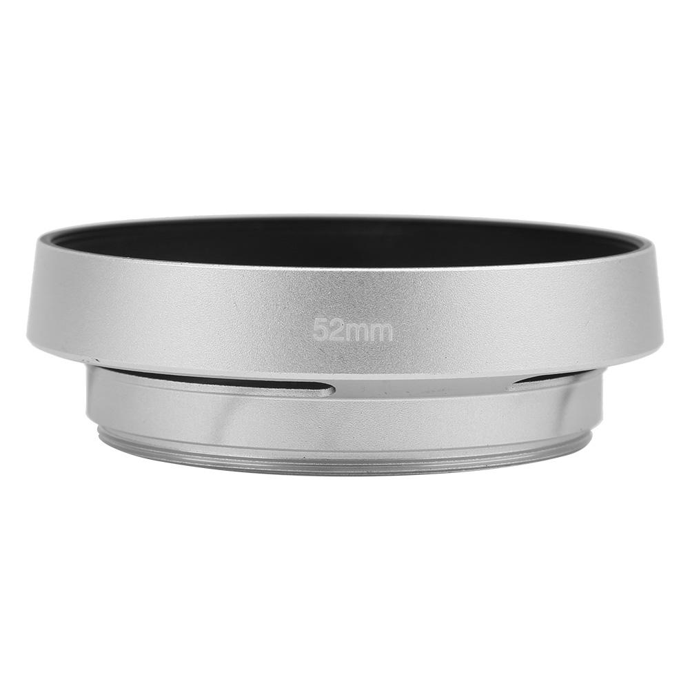 Универсальный алюминиевый сплав портативный полый объектив камеры скошенный бленда тень серебристый 52 мм