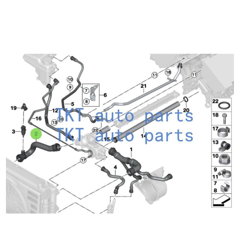TKT Auto Parts For  17127591089 7series F01 760Li 760i Coolant hose