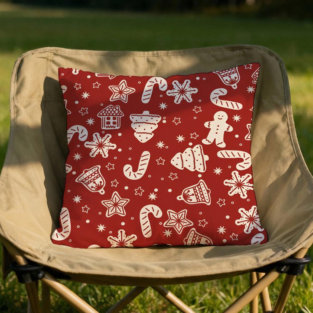 Xmas Bell Socks Santa Cushion Cover Soft Reversible Durable Pillow Cover MultiScene Use for Home Car Daily Comfort