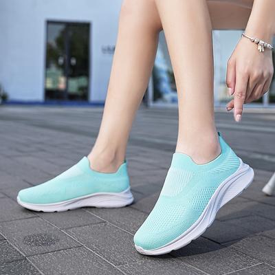 Женская обувь больших размеров, весна и лето, новые женские туфли с неглубоким горлом, плетеные туфли для летающих людей среднего и пожилого возраста, прогулочная обувь для мам