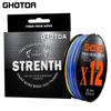 GHOTDA X12 супер прочная 12-прядная плетеная леска 300 м мультифиламентная полиэтиленовая леска снасти для морской рыбалки