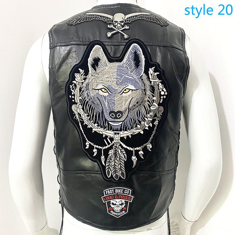 Vest Street Punk Vest Jacket Sleeveless Harley Motorcycle Badge Embroidered Vest