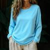 Autumn New Women's Casual Loose Fashion Solid Color Long-sleeved Round Neck Pullover Sweatshirt