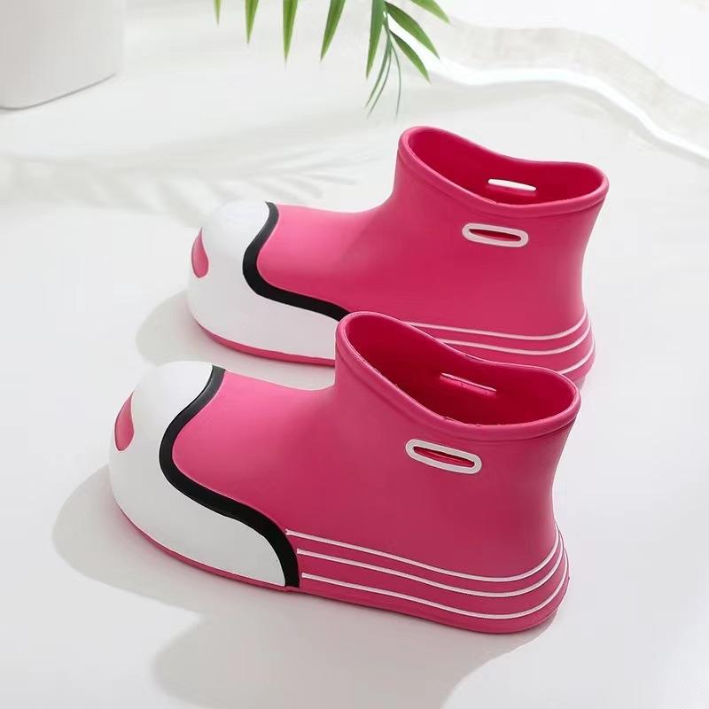 Милые женские резиновые сапоги Модные резиновые сапоги средней высоты Уличные водонепроницаемые садовые рабочие ботинки для женщин Легкие резиновые сапоги из ЭВА