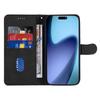 For iPhone 17 Air Wallet Case Leather Phone Cover Stand with Curved Line Design