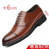 Fashion Men's Elevator Leather Shoes Man Height Increasing Dress Shoes 6CM Invisible Men Wedding Party Office Height Increased Shoes