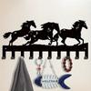 1 штука, настенный металлический крючок для одежды в виде черной лошади, подходит для спальни, прихожей гостиной, крючок для ключей, подарок для украшения дома