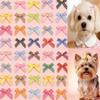 50/100 шт. Ручная работа, маленькие бантики для собак с резинками, модные аксессуары для груминга щенков, смешанные цвета, товары для домашних животных, для собак и кошек