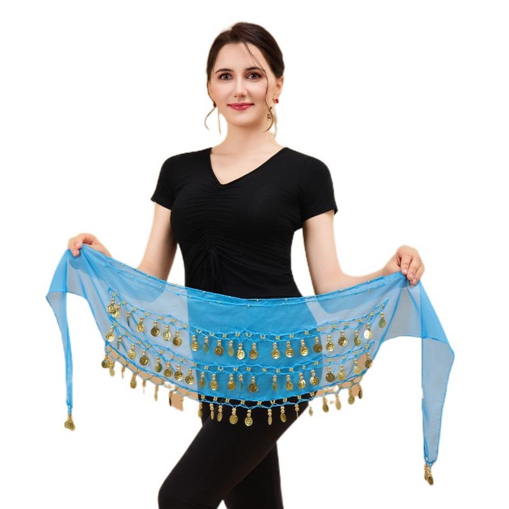 Adjustable Bellydance Waist Chain Gold Color Coins Dancing Waist Belt  Stage Performance